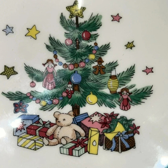 Nikko Christmastime China Heart Shape Candy Trinket Dish Retired Pattern Small - Picture 4 of 13
